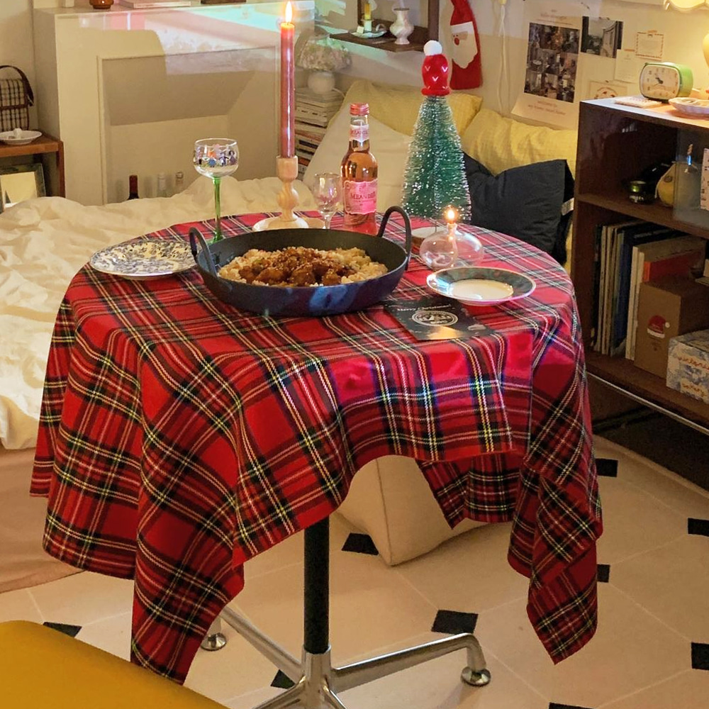 타탄 체크 테이블보 국내생산 무료배송 크리스마스 연말 홈파티 캠핑